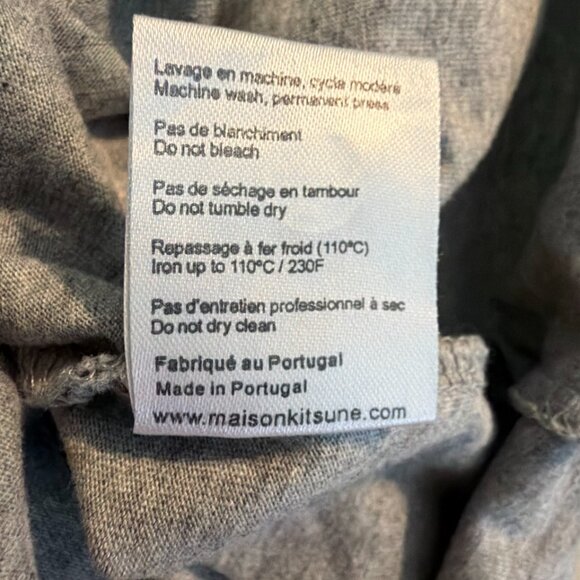Maison Kitsuné x Anthony Burrill Edition Graphic Tee Grey Melange Cotton Knit XS - Picture 11 of 11